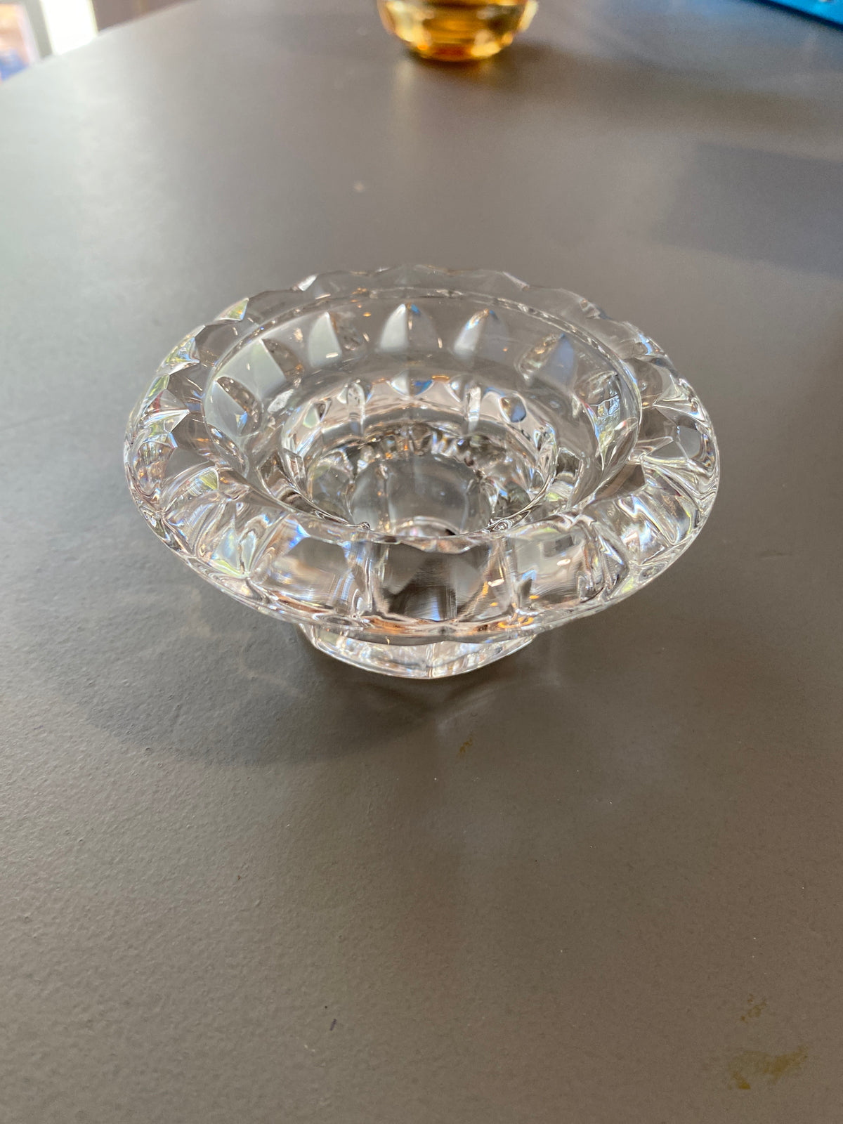 Vintage glazen handgesneden kanderlaar