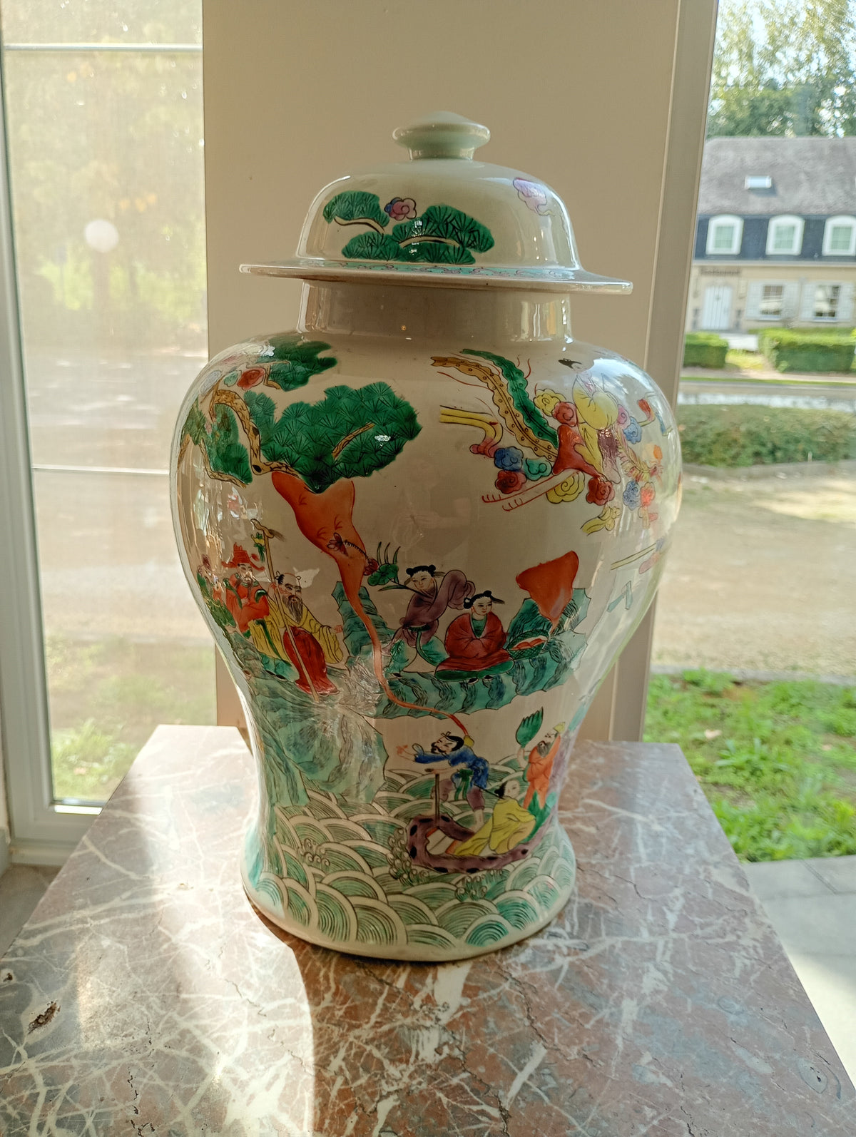 Grote chinese vaas met deksel zonder stempel