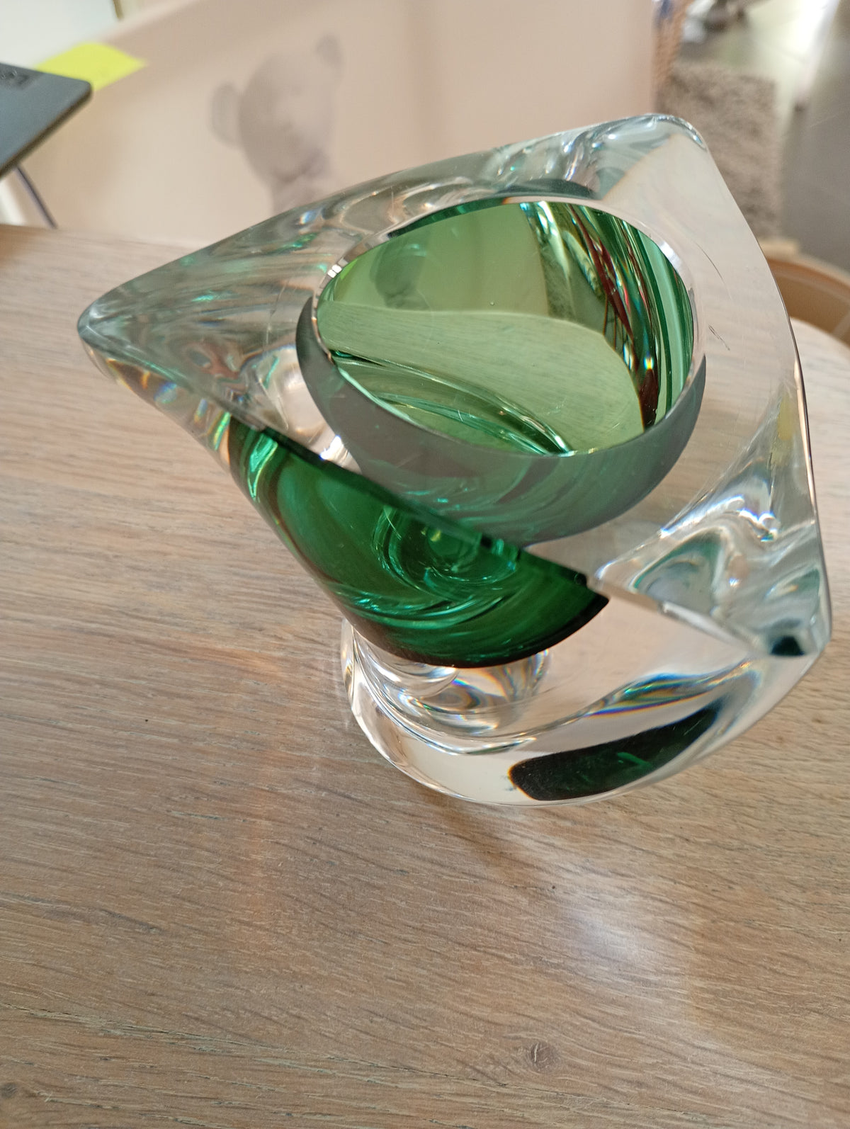 Val st Lambert kandelaar groen
