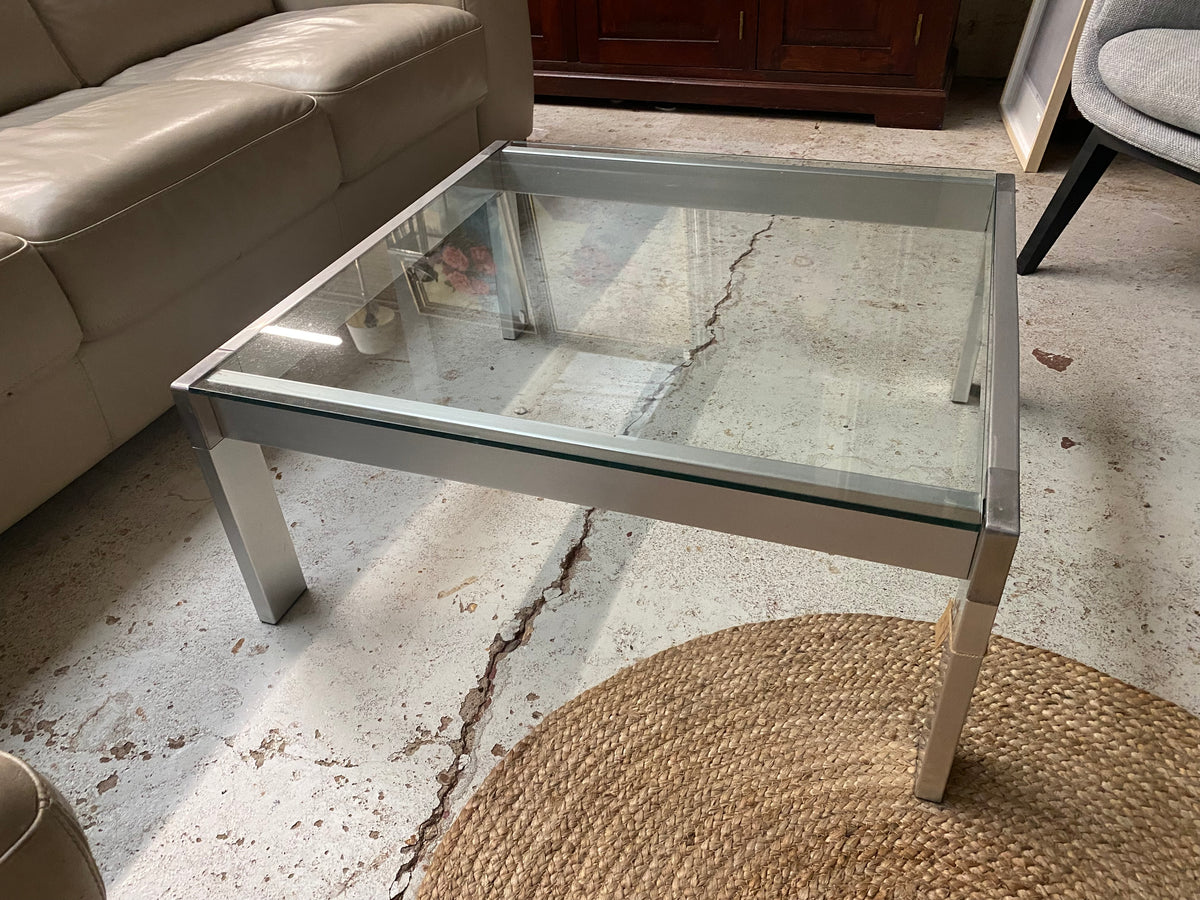 Salontafel glas-alu