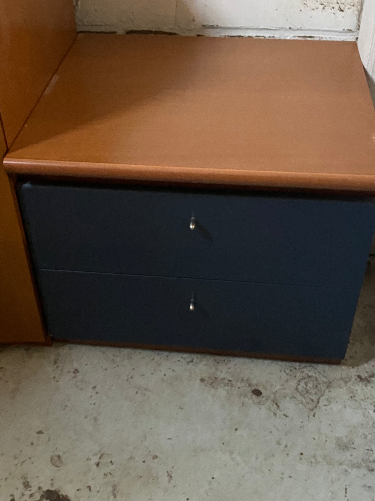 Nachttafel kers/blauw