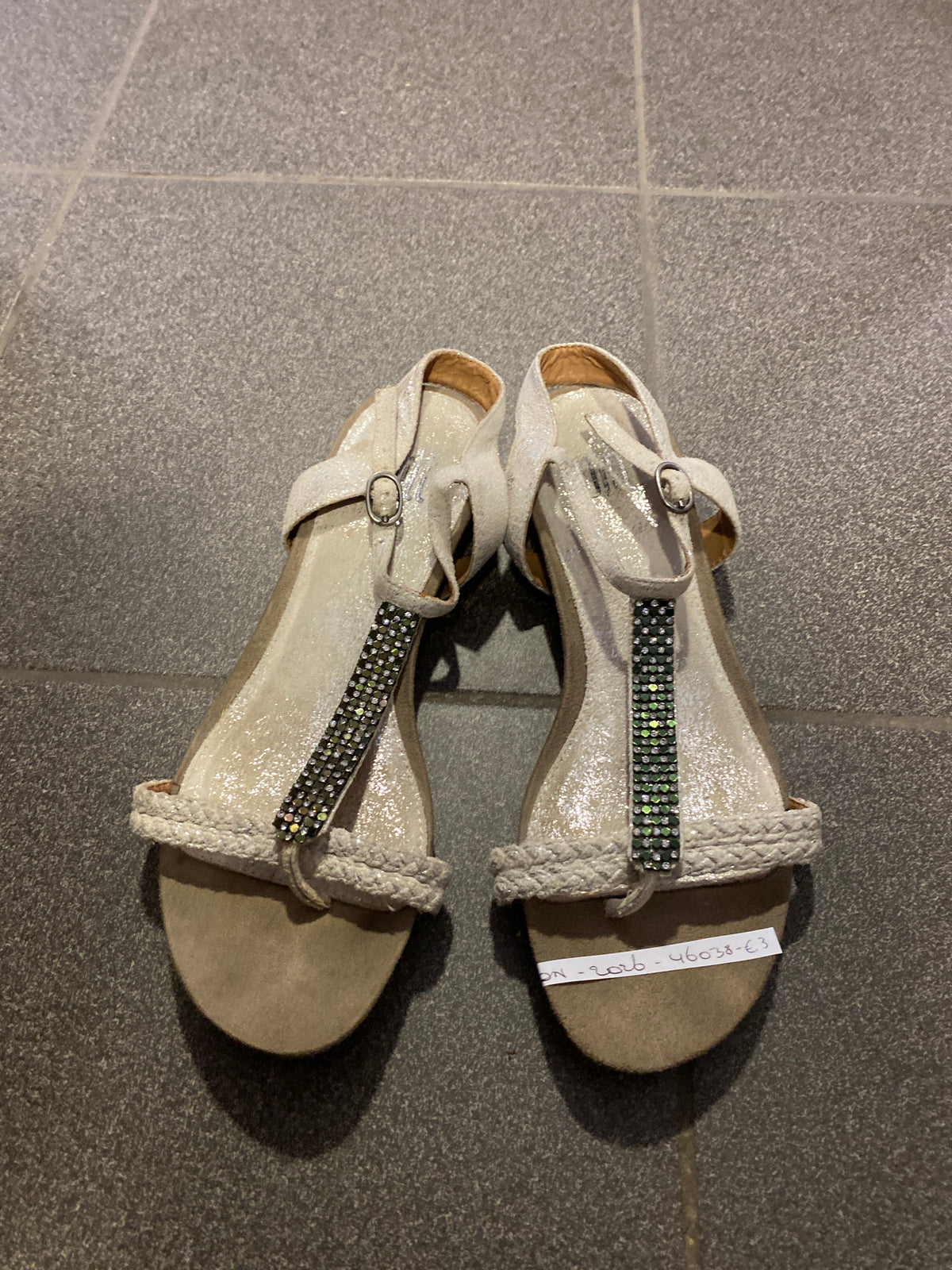Sandaal beige glitter piti