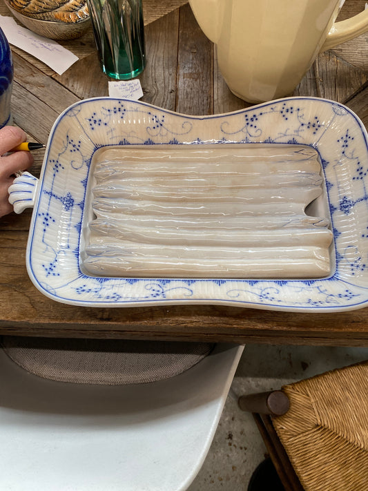 Antiek aardewerk aspergeschotel villeroy boch