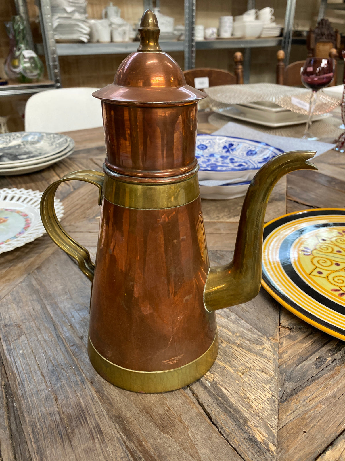 Koperen koffiepot