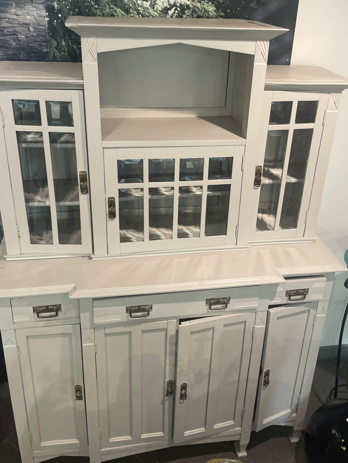 Vitrine kast grijs
