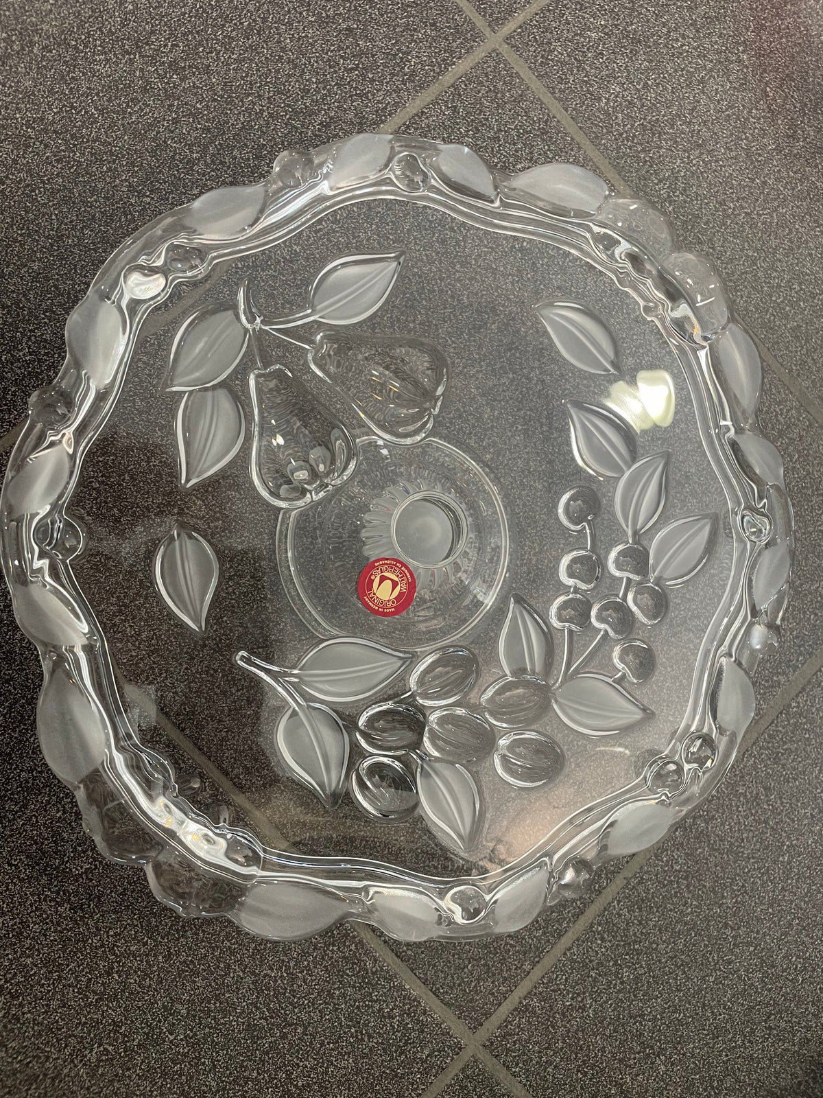 Vintage glazen taartschotel