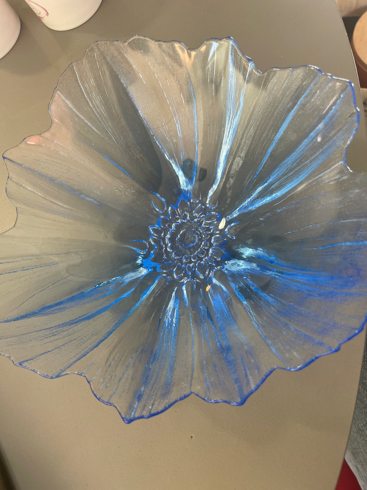 Vintage kunstglas anemone bowl