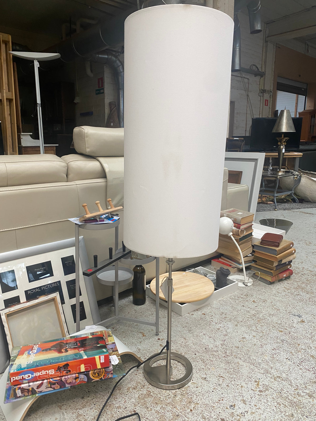 Staanlamp alu/wit