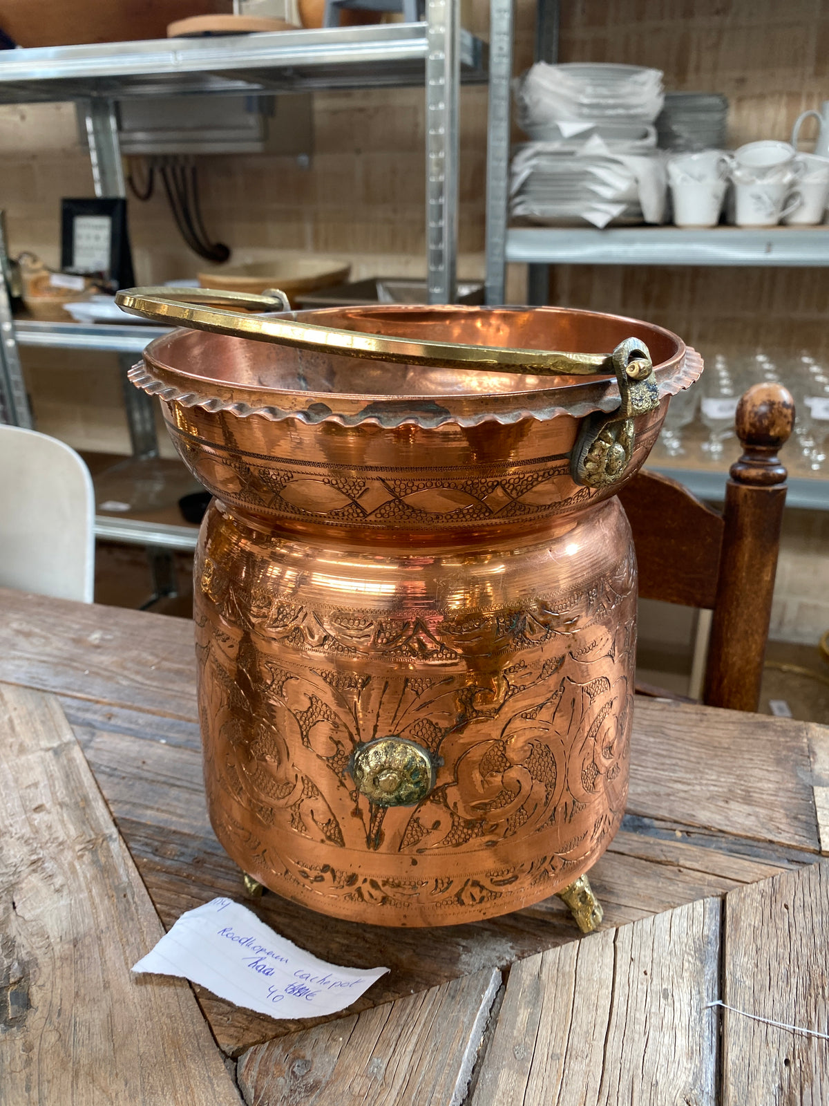 Roos kopere cachpot