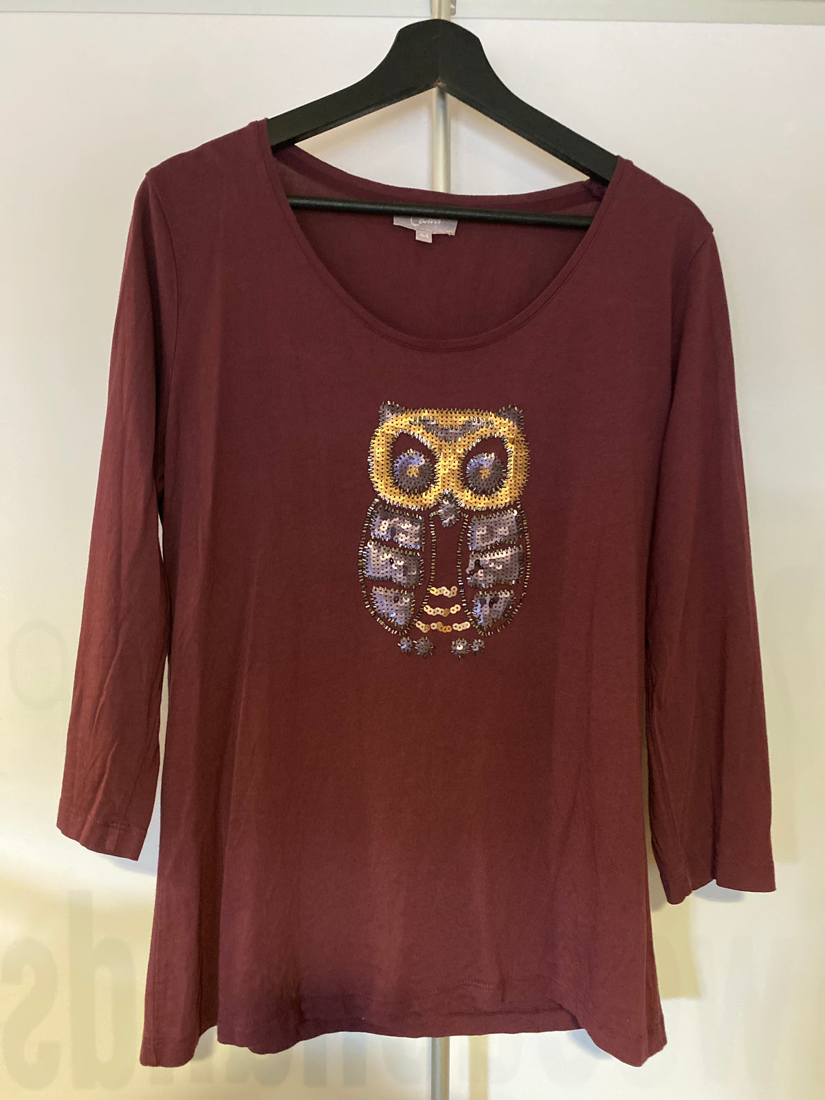 Tshirt uil bordeaux1