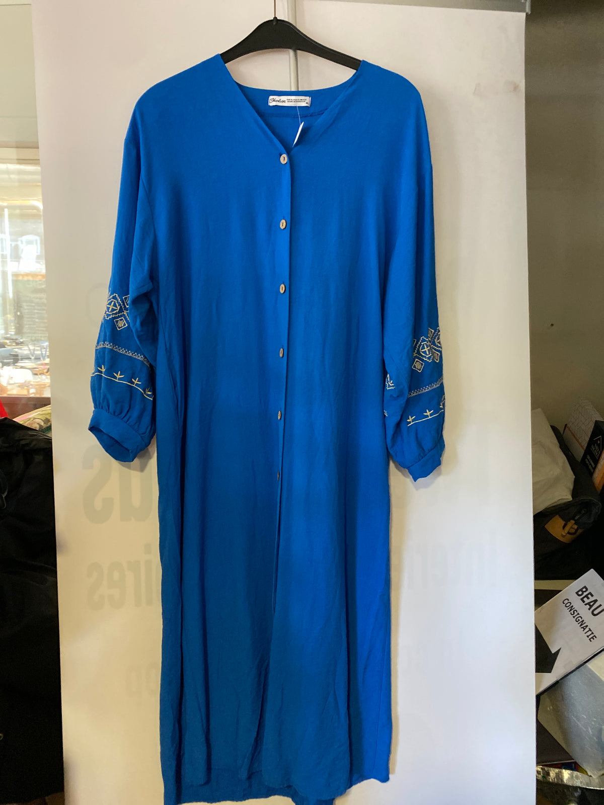 Kleed blauw lang charlise1