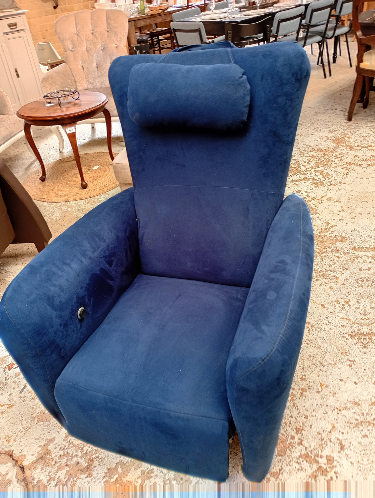 Blauwe fluwelen relax