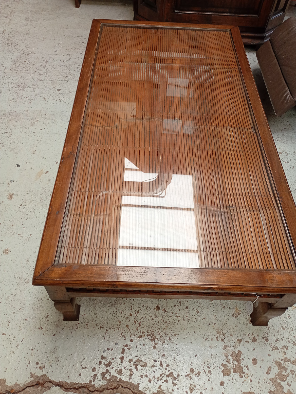 Massief houten/bamboo salontafel