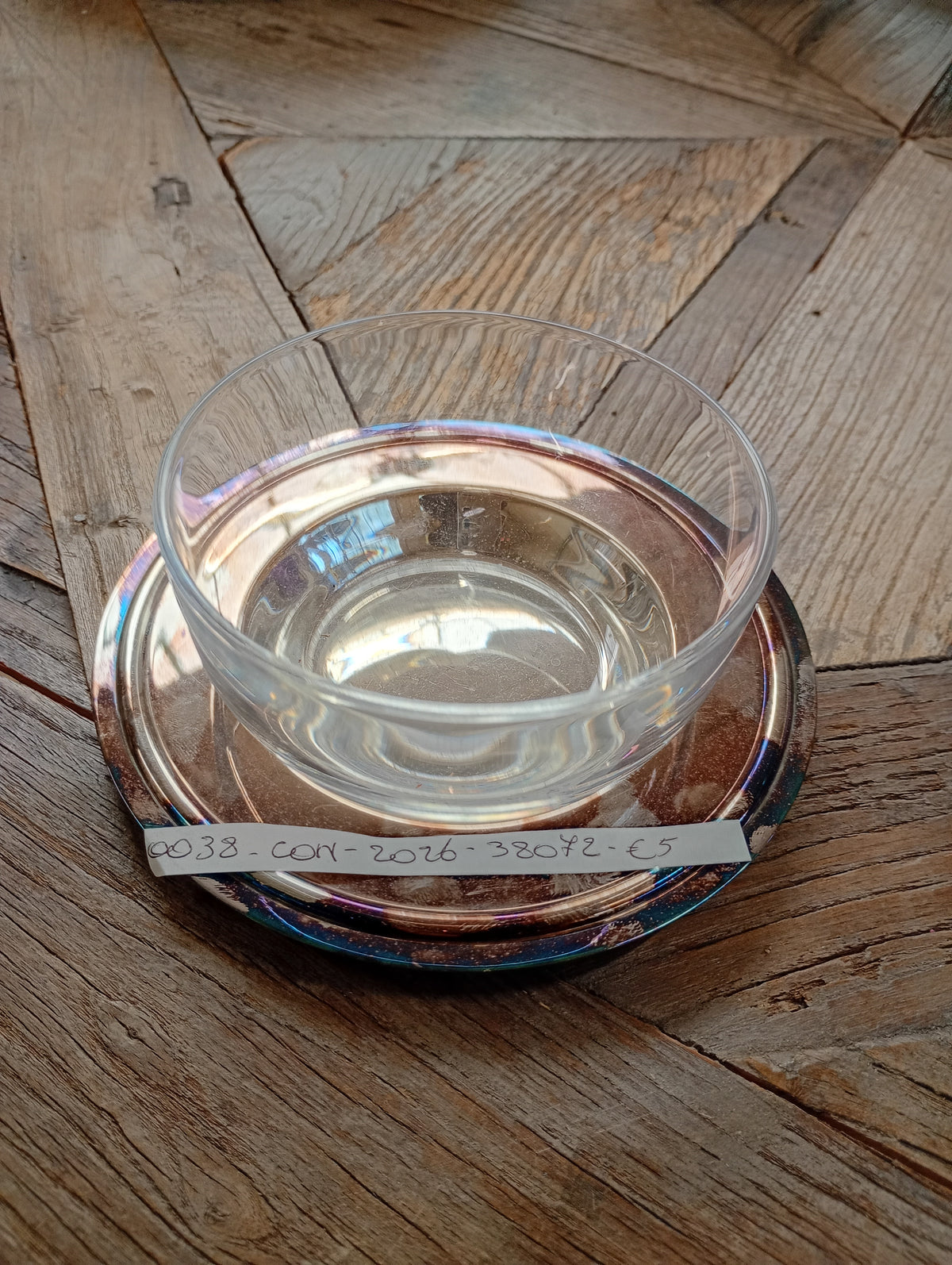 Glazen kommetje met onderschoteltje