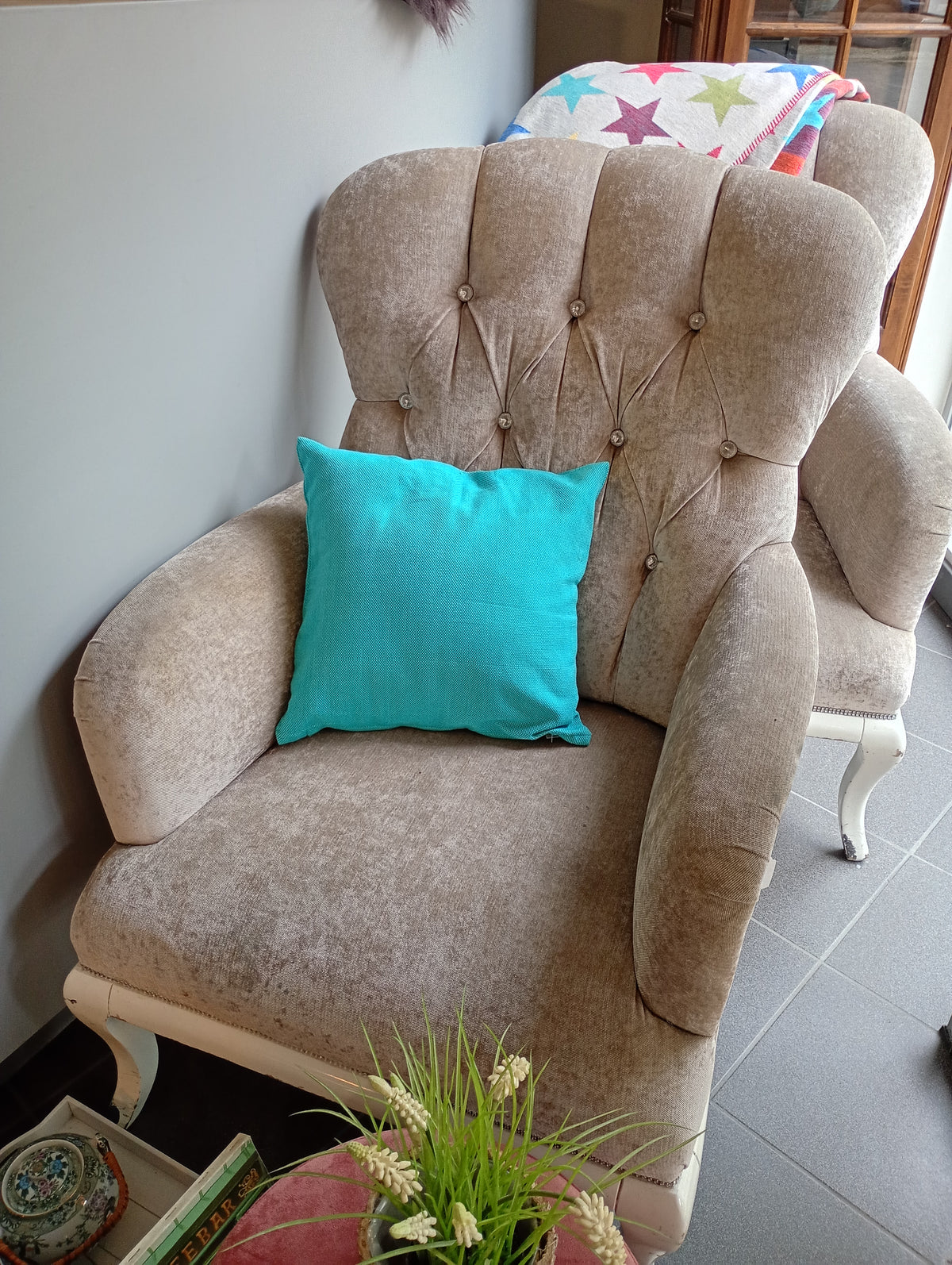 Blauw kussen 40 X 40 lichtblauw