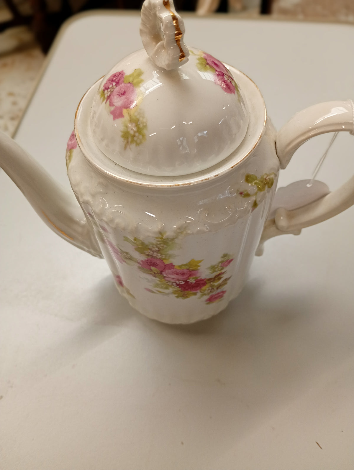 Koffie/theekan met roze bloempjes